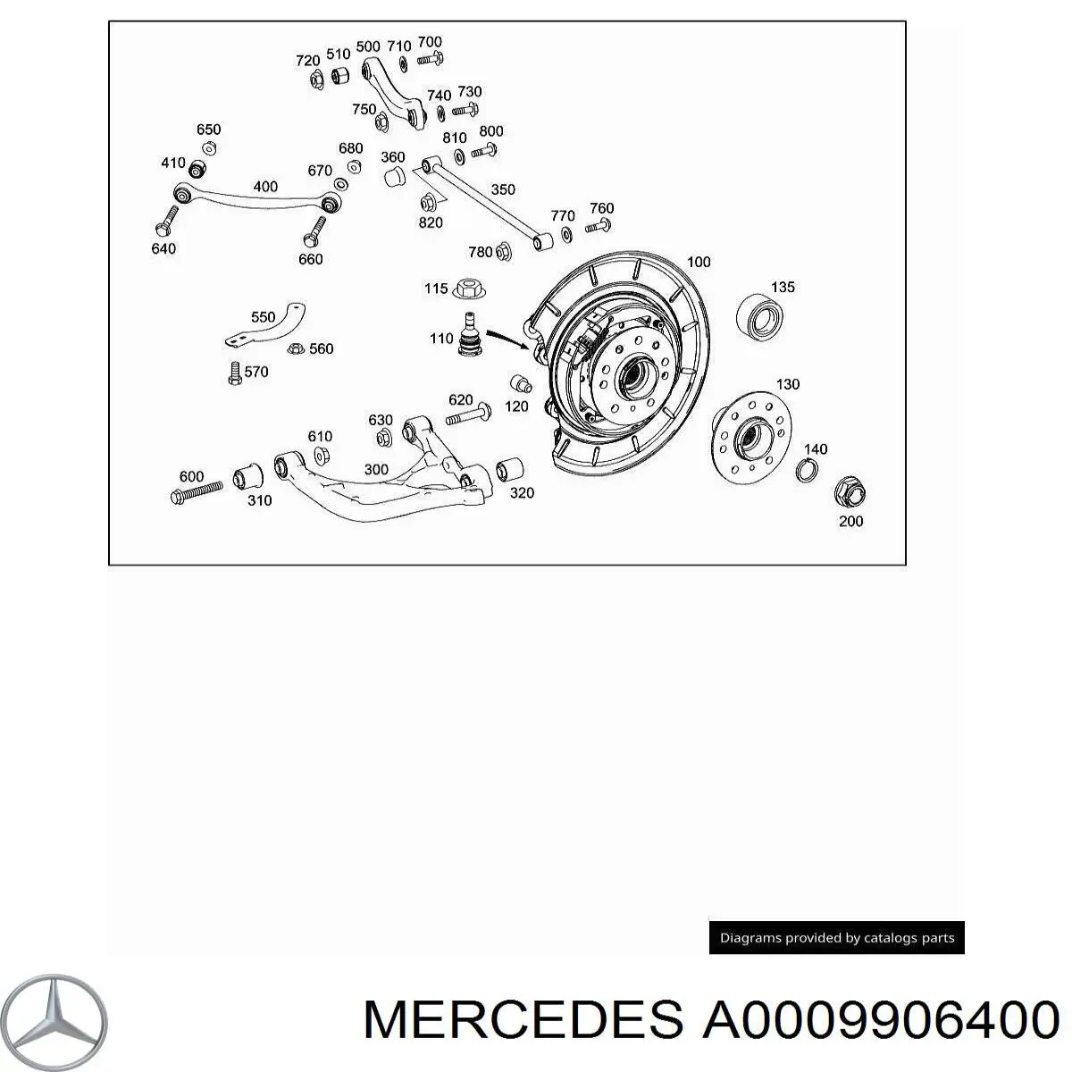 Perno de fijación, brazo oscilante trasero superior, interior para Mercedes ML/GLE (W164)