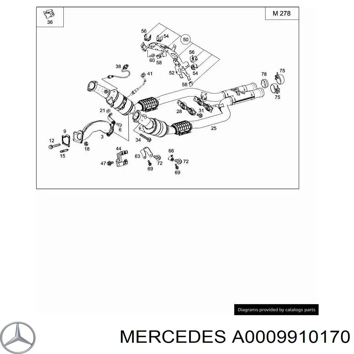 Clip de fijación de moldura de parabrisas Mercedes A0009910170