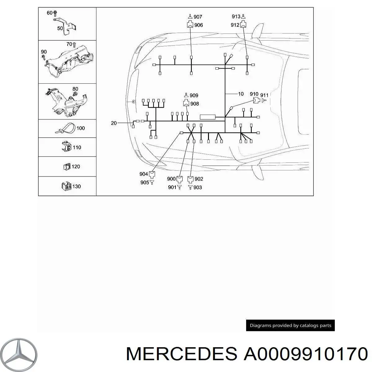Clip de fijación de moldura de parabrisas Mercedes A0009910170 precio, desde 1,87 EUR