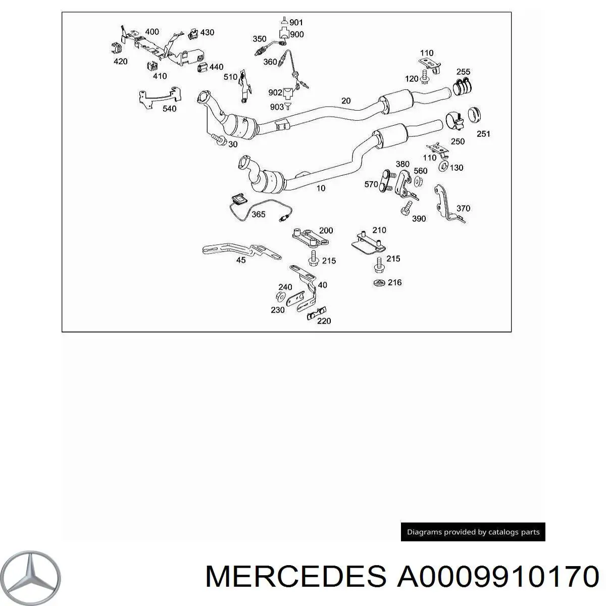 Comprar A0009910170 Mercedes Clip de fijación de moldura de parabrisas