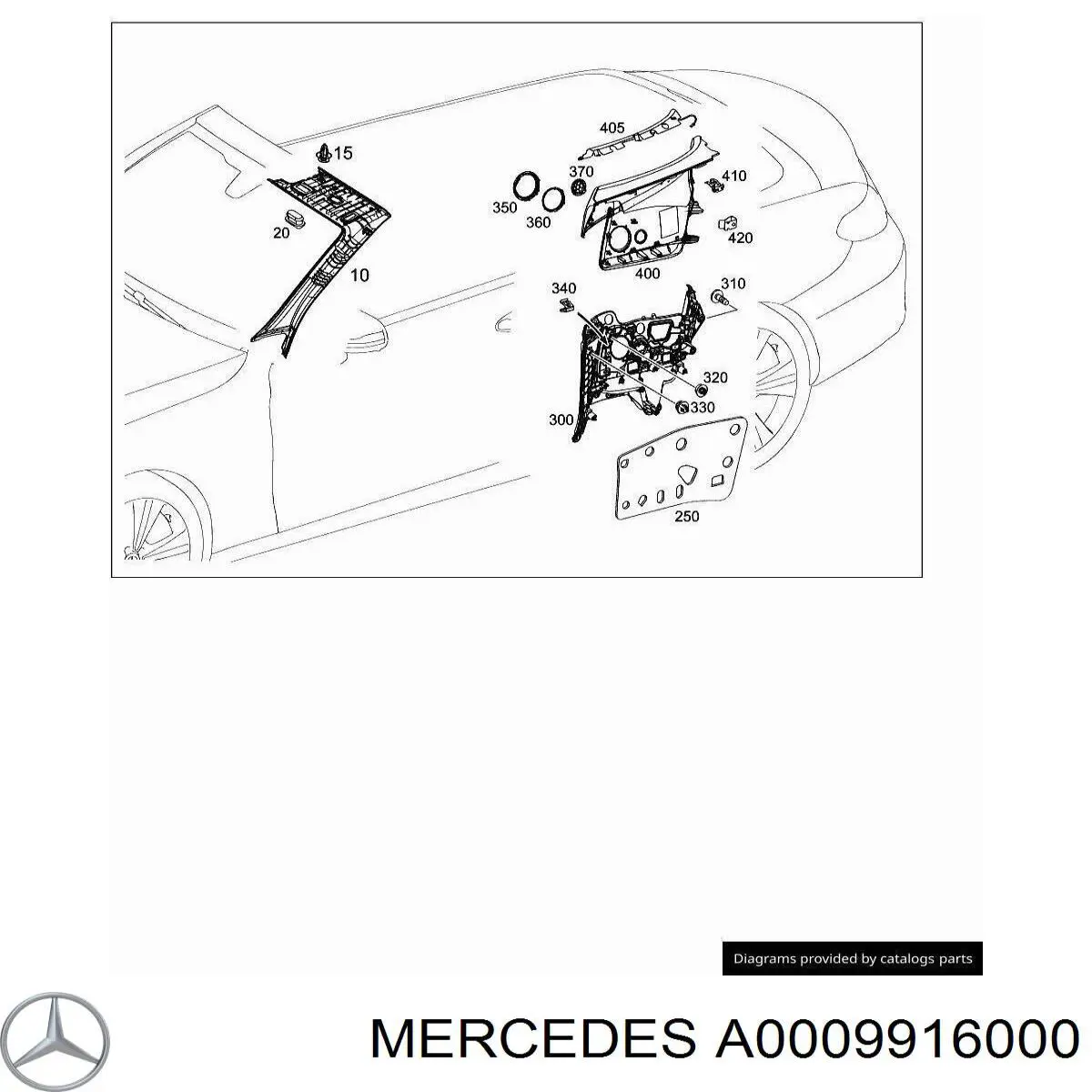 Embellecedor del pilar de la carrocería del pistón (clip) para Mercedes CLK (C209)