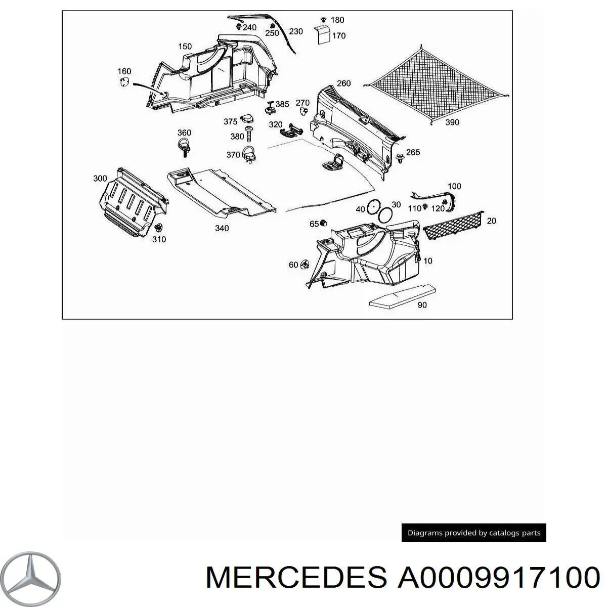 Clip del aislante del capó Mercedes A0009917100 precio, desde 0,48 EUR
