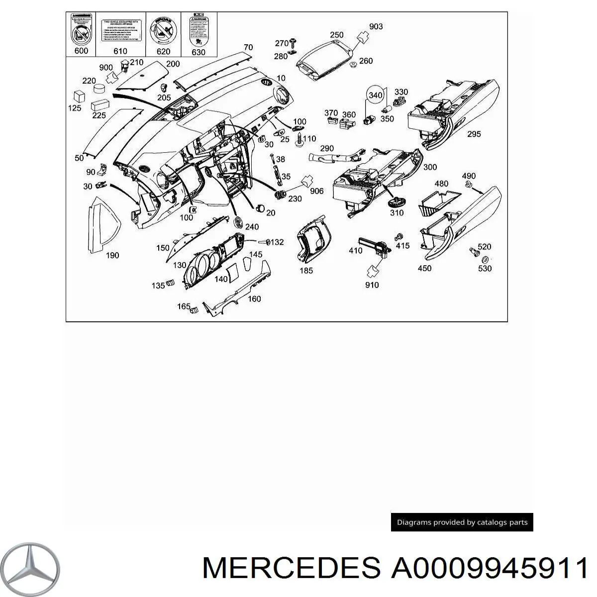  Mercedes A0009945911 precio, desde 13,07 EUR