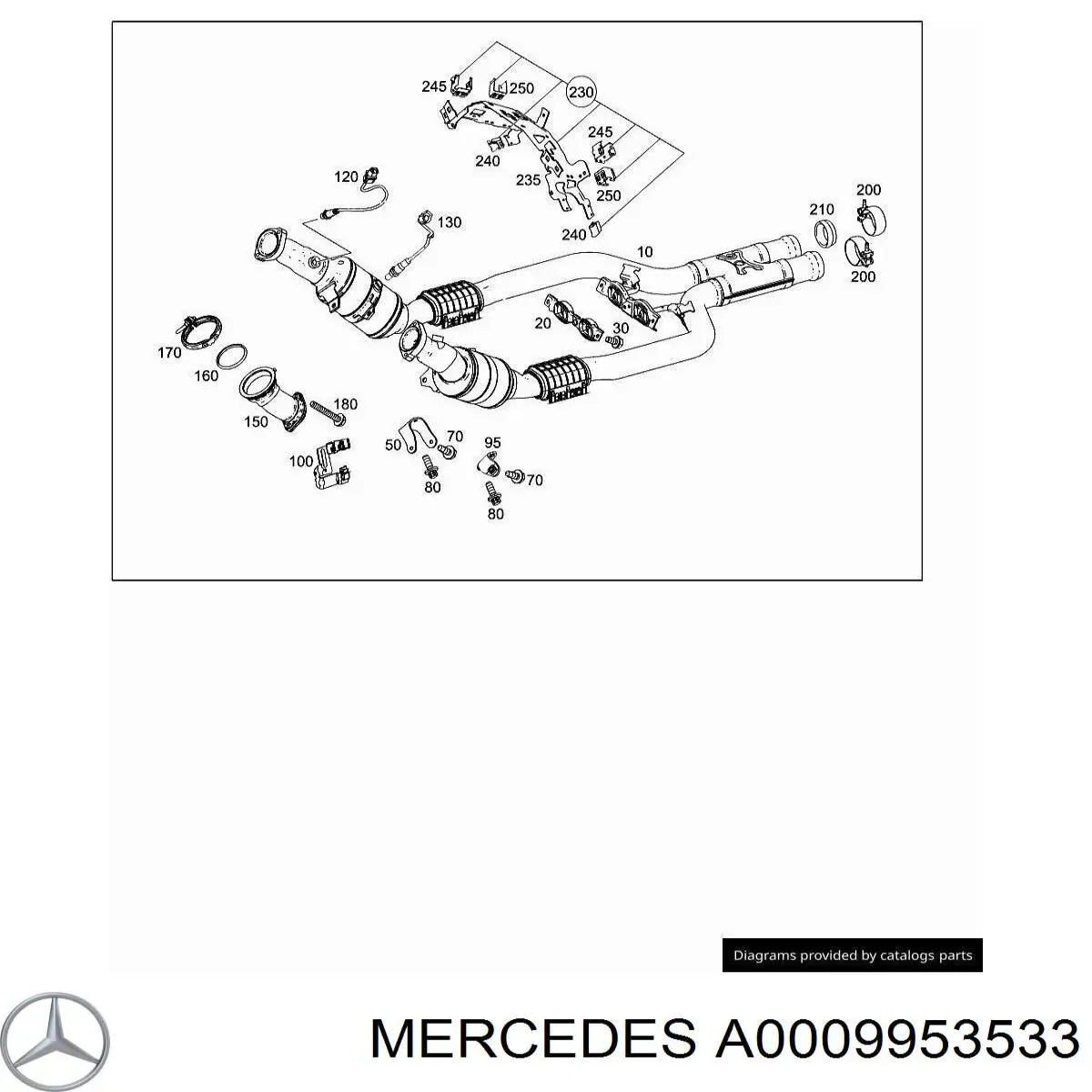 Abrazadera de fijación del catalizador a la turbina Mercedes A0009953533 precio, desde 18,23 EUR