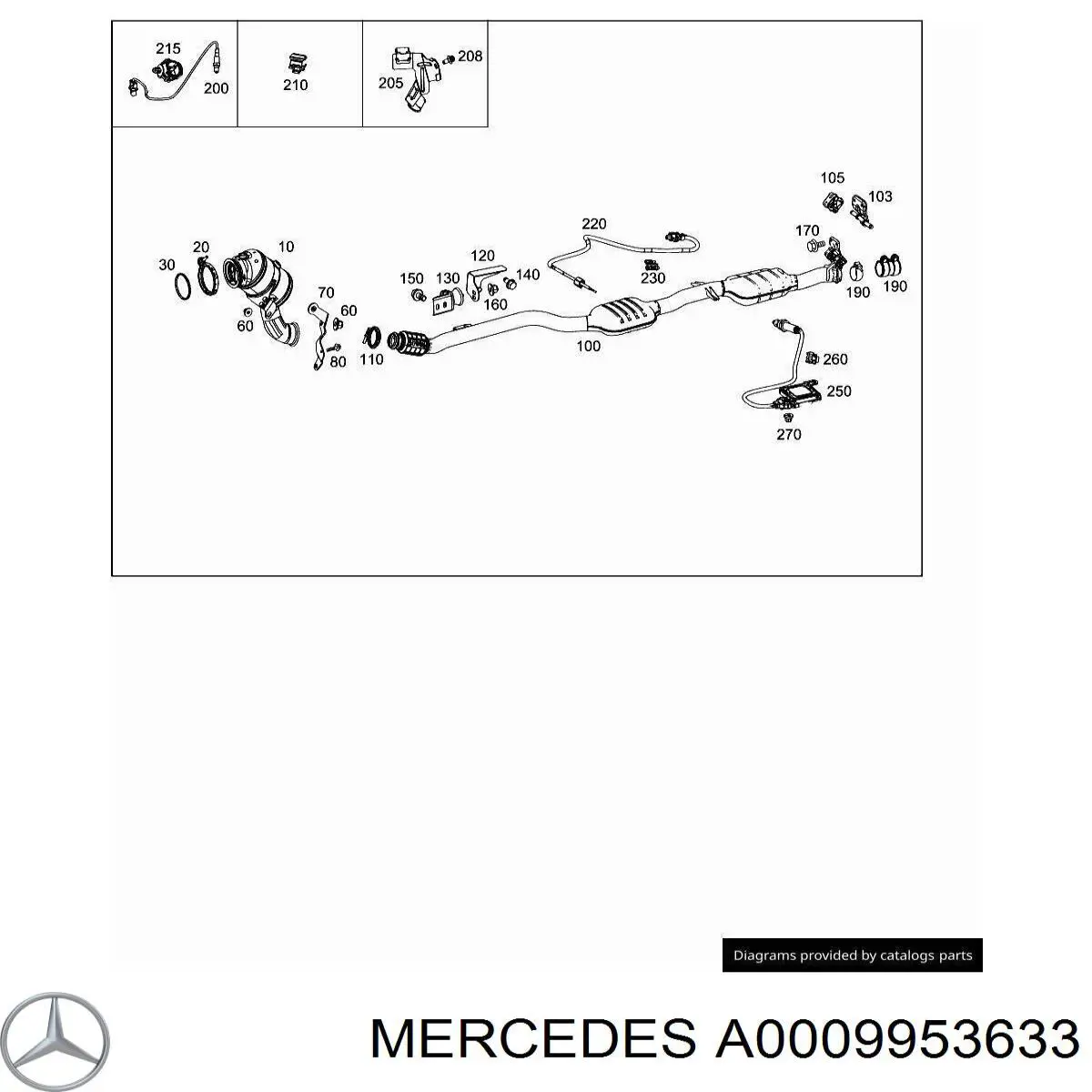 Abrazadera de fijación del catalizador a la turbina A0009953633 Mercedes