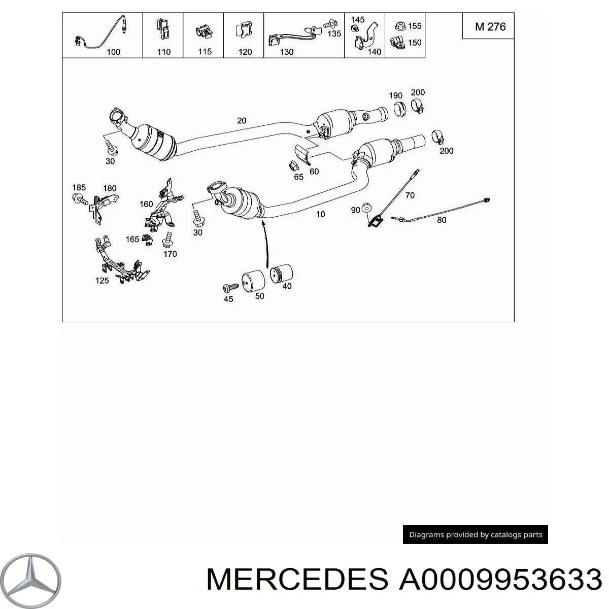 Abrazadera de fijación del catalizador a la turbina Mercedes A0009953633 precio, desde 32,55 EUR