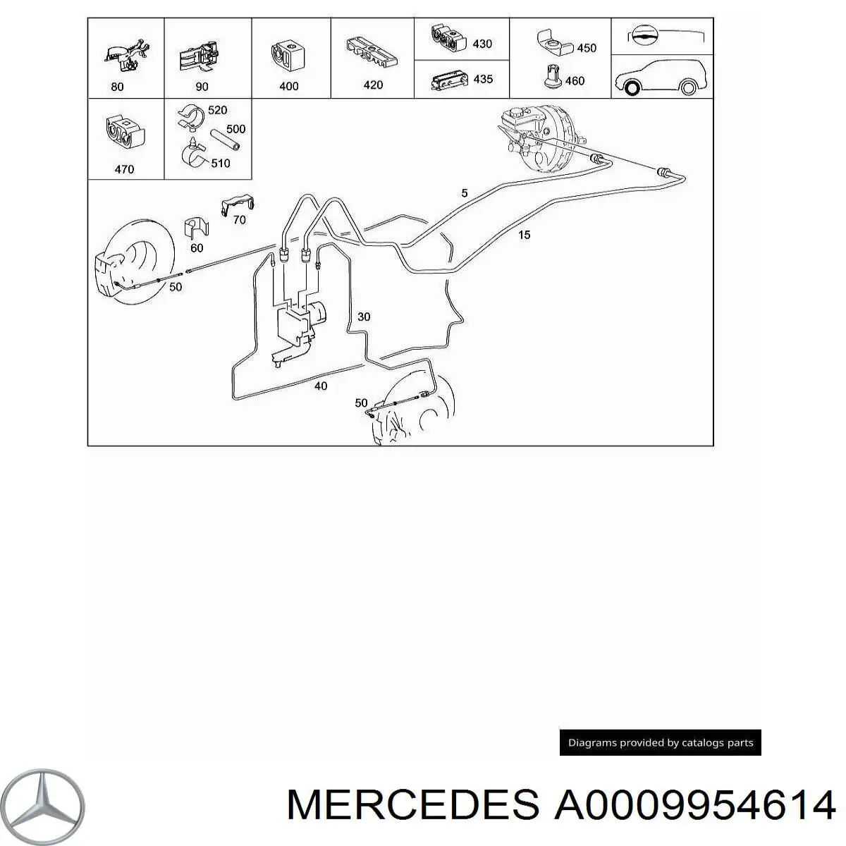 A0009954614 Mercedes Abrazadera de tubo de freno