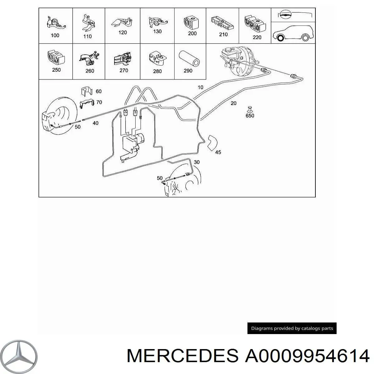 Abrazadera de tubo de freno Mercedes A0009954614 precio, desde 3,81 EUR