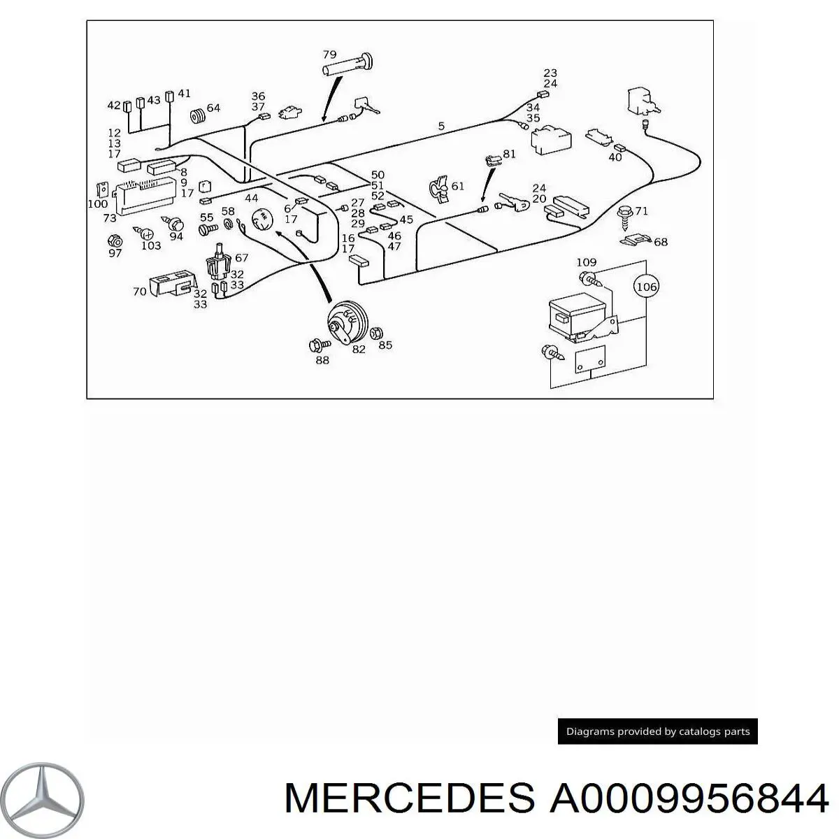 Abrazadera de cableado Mercedes A0009956844 precio, desde 1,82 EUR