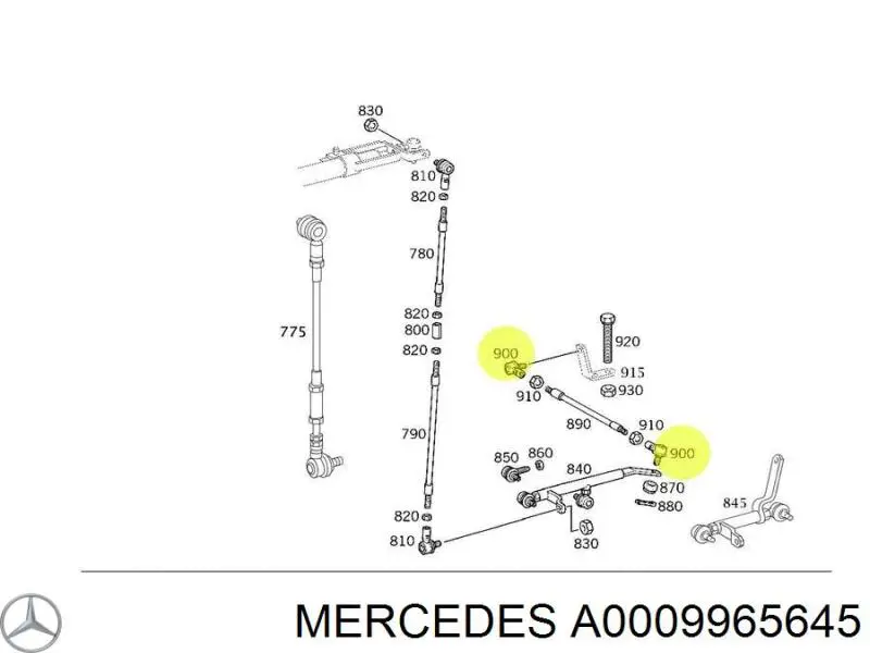 0009965645 Mercedes punta de traccion de la caja de cambio