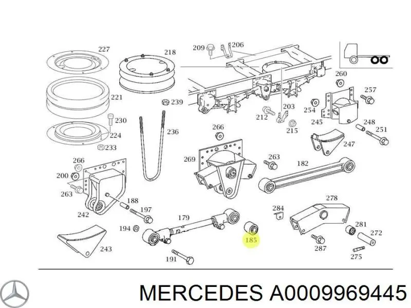 A0009969445 Mercedes Terminal de varilla de la caja de cambios