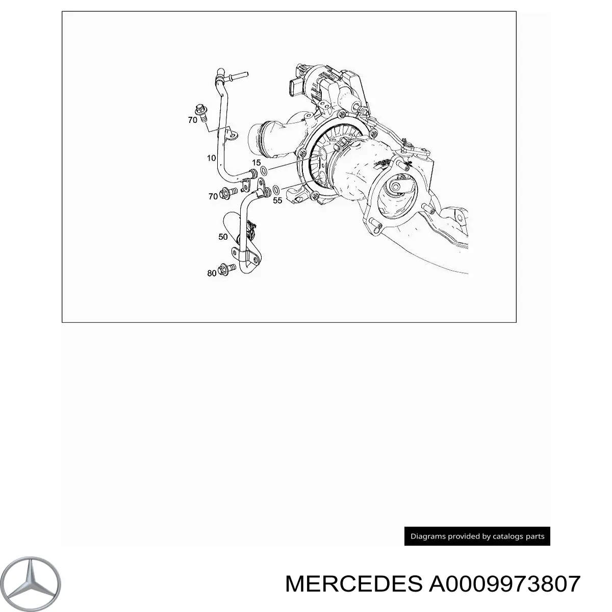 A000997380764 Mercedes junta (anillo de la manguera de enfriamiento de la turbina, dando)