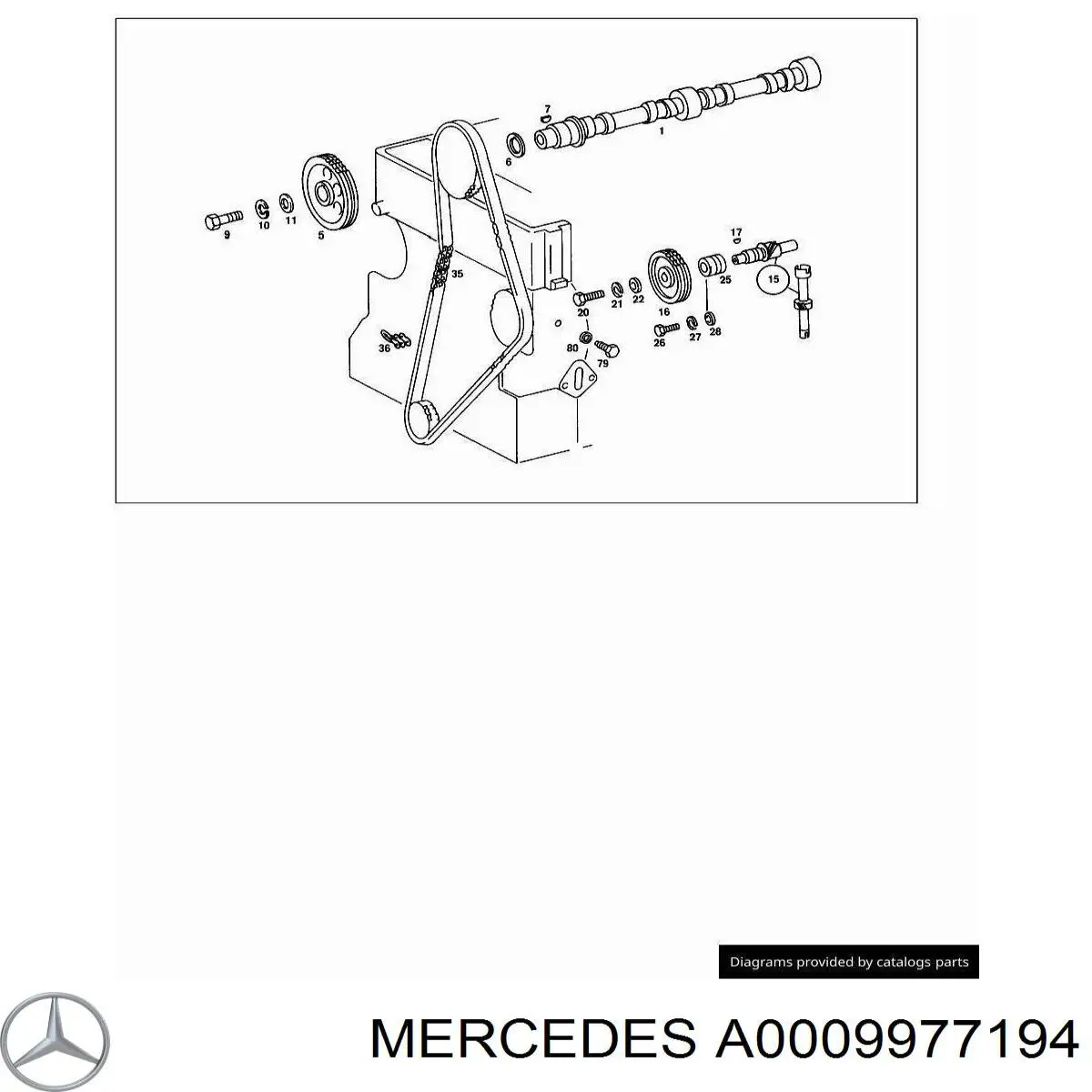 Cadena de distribución Mercedes A0009977194 precio, desde 80,37 EUR