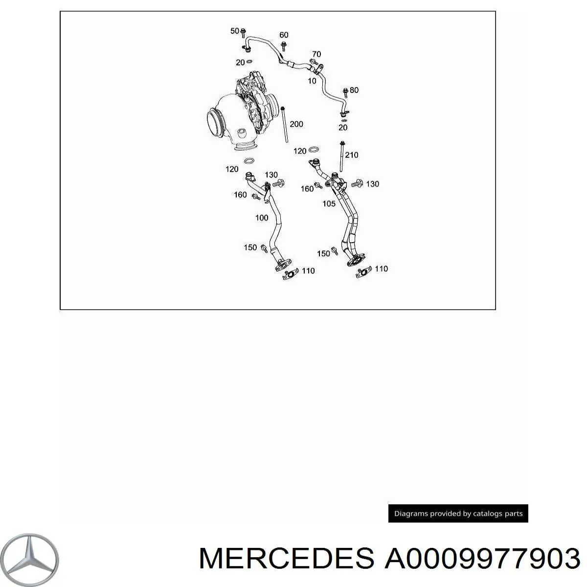 Junta (anillo) de la manguera de enfriamiento de la turbina, dando para Mercedes GLB (X247)