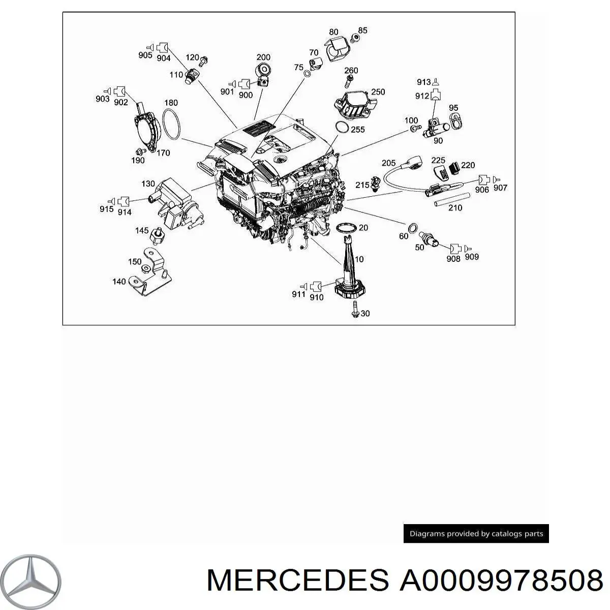 A0009978508 Mercedes Junta de manguera de drenaje de aceite de turbina