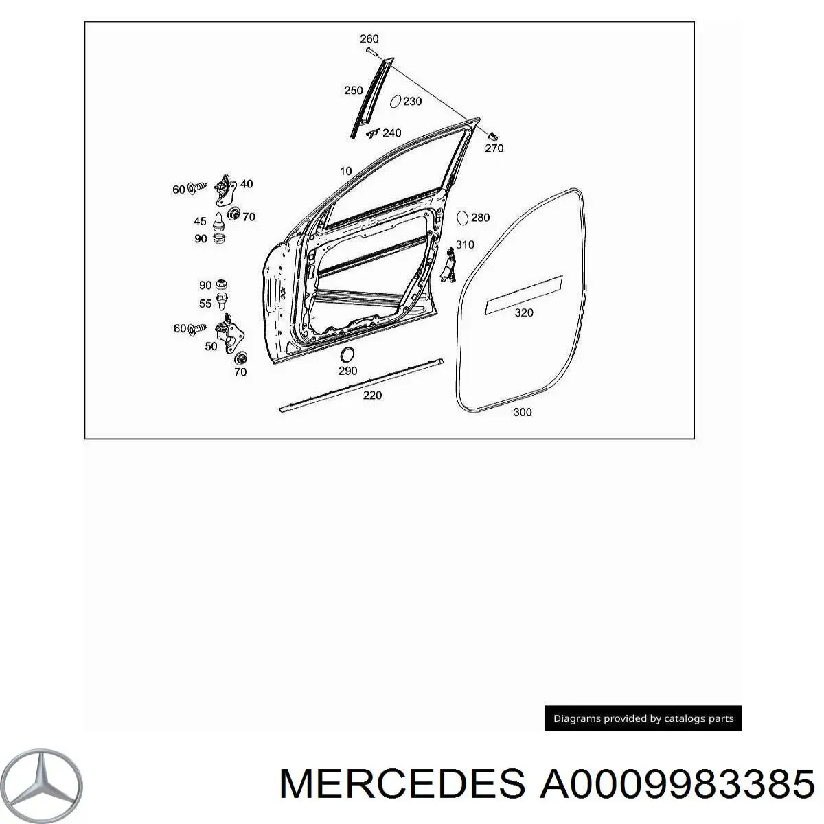 Comprar A0009983385 Mercedes Clip de fijación de moldura de puerta