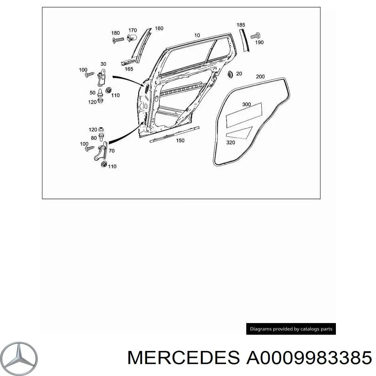 Clip de fijación de moldura de puerta Mercedes A0009983385 precio, desde 2,62 EUR