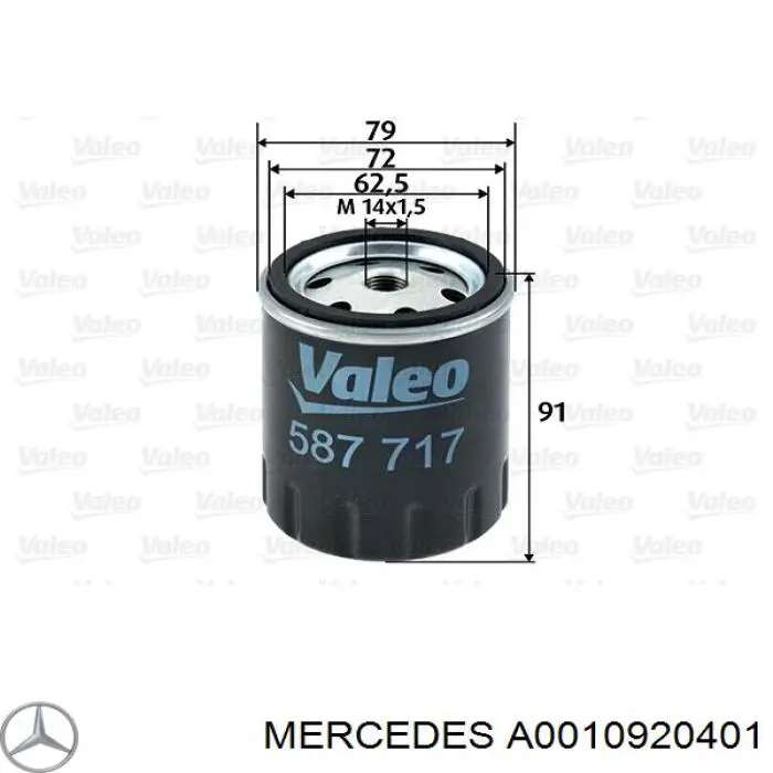 A0010920401 Mercedes filtro combustible
