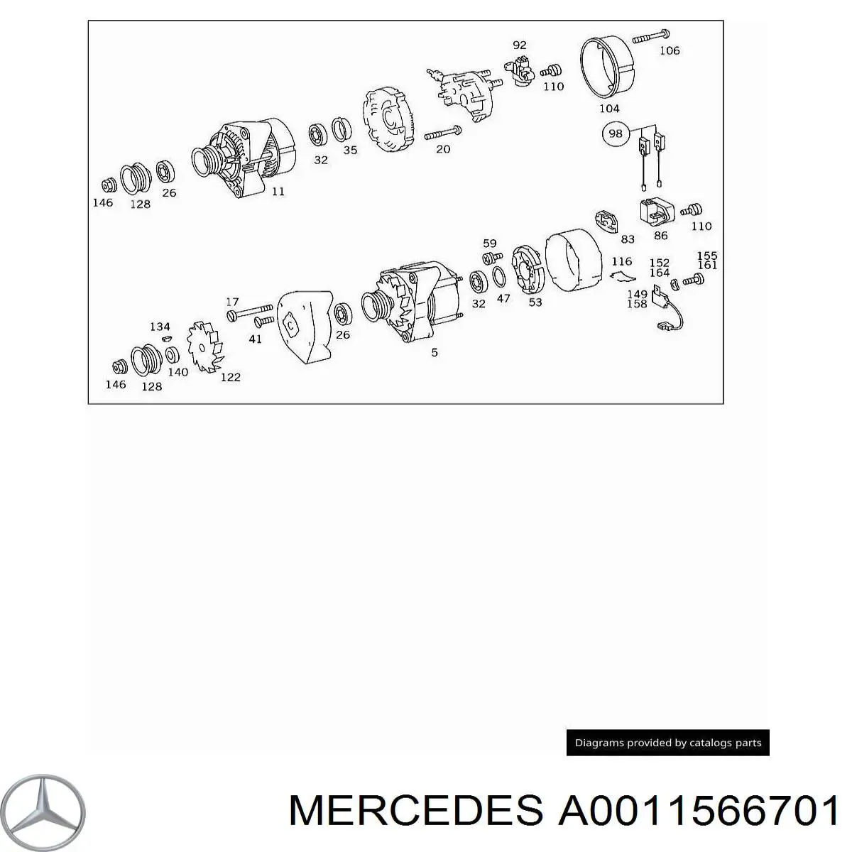 Condensador del generador 3079389R1 Case
