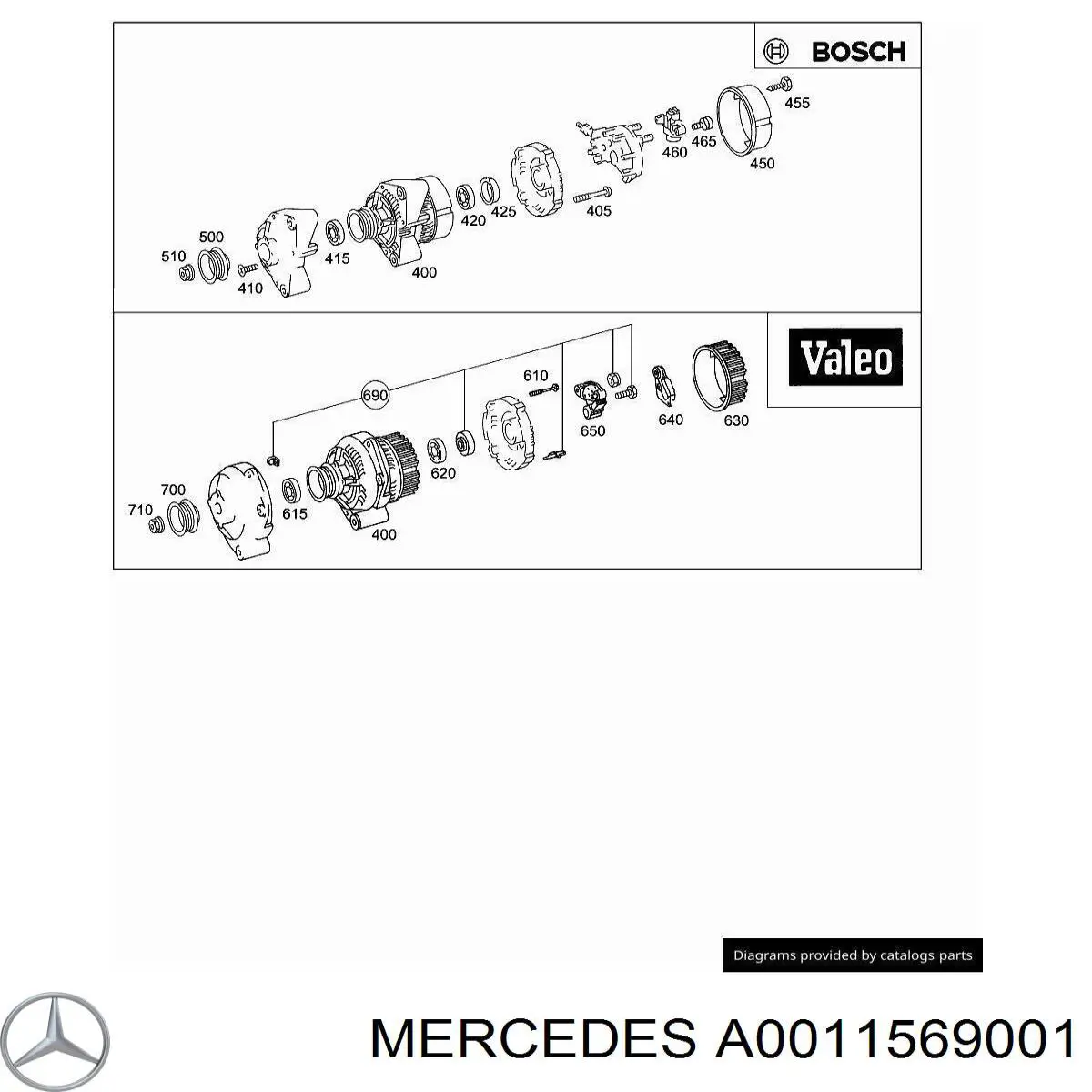 A0011569001 Mercedes terminal del generador