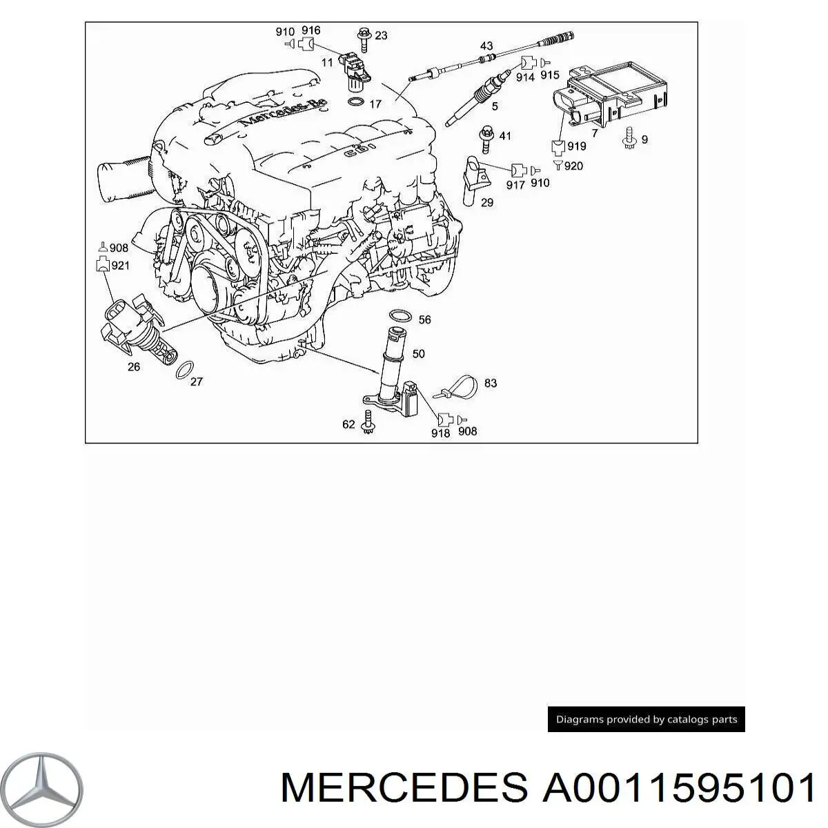 Bujía de precalentamiento Mercedes 0011595101