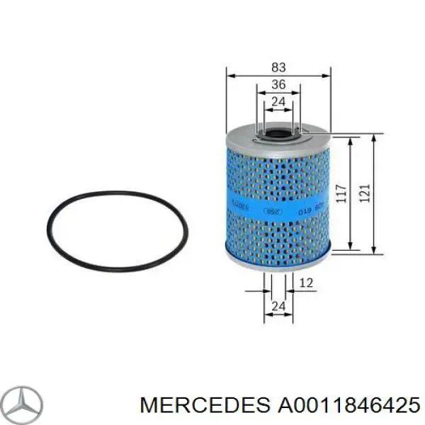 A0011846425 Mercedes filtro de aceite