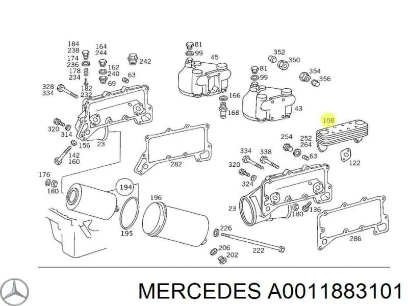 A0011883101 Mercedes radiador de aceite