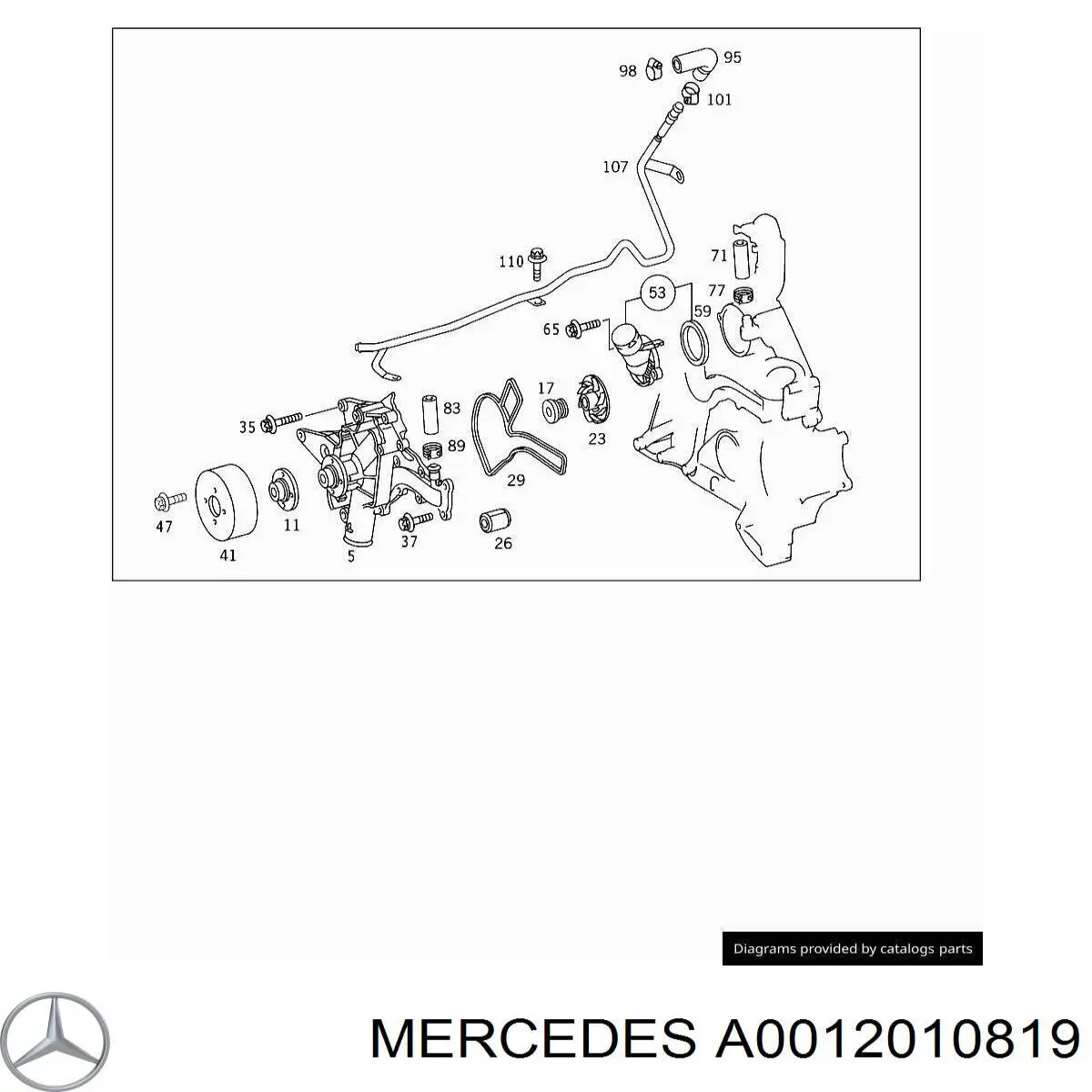 Junta de bomba de agua Mercedes A0012010319 precio, desde 41,63 EUR