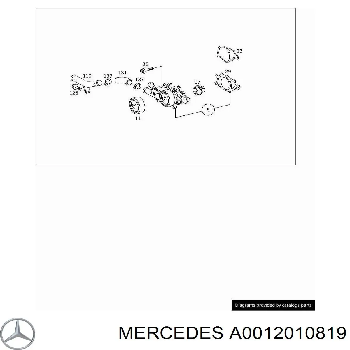 Comprar A0012010319 Mercedes Junta de bomba de agua