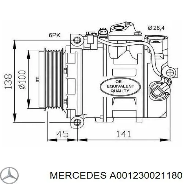 A001230021180 Mercedes compresor de aire acondicionado