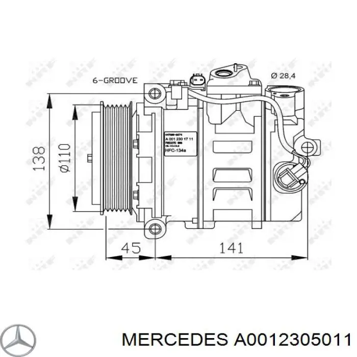 Comprar A0012305011 Mercedes Compresor de aire acondicionado coche
