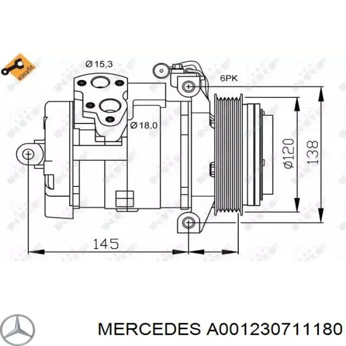 Compresor ac Mercedes A001230711180 precio, desde 193,51 EUR