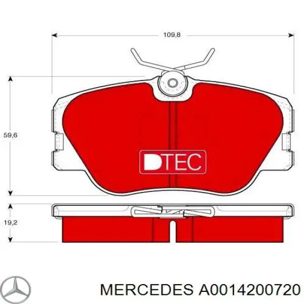 Pastillas freno delanteras Mercedes A0014200720 precio, desde 19,10 EUR