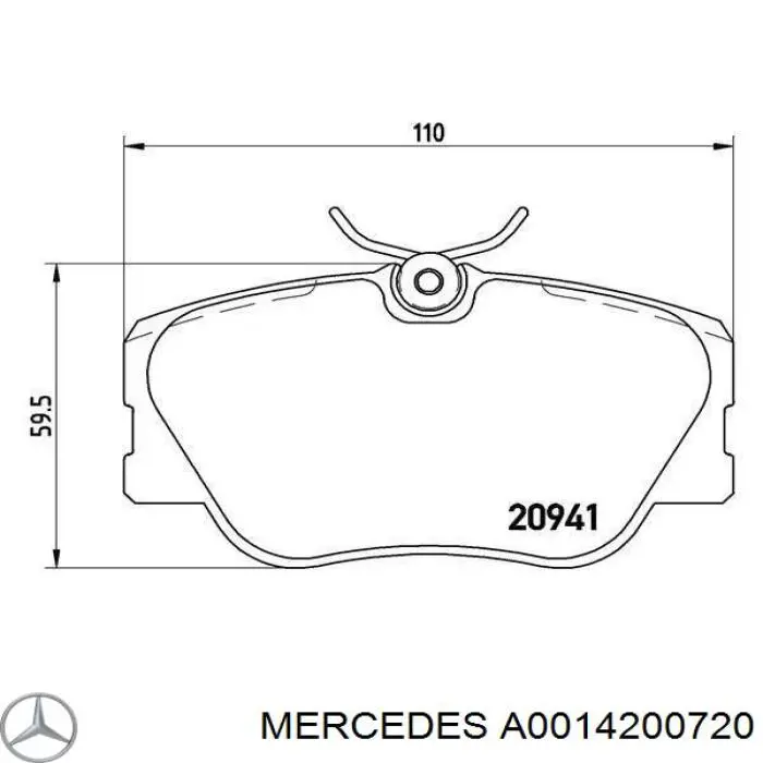 Comprar A0014200720 Mercedes Pastillas delanteras de freno