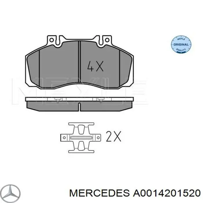 A0014201520 Mercedes pastillas de freno traseras