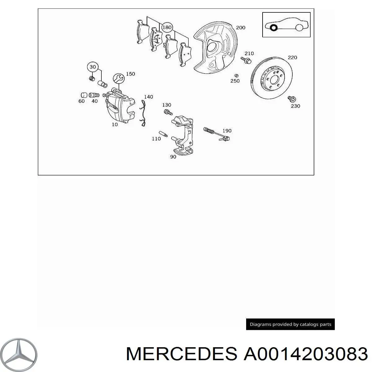 Comprar A0014203083 Mercedes Pinza de freno delantera derecha