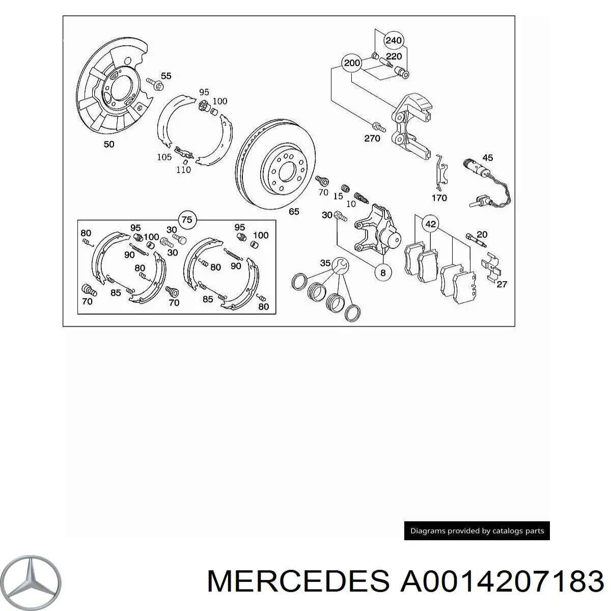 A001420718364 Mercedes pinza de freno delantera izquierda