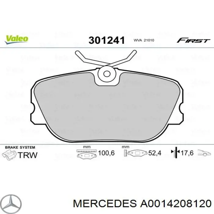 A0014208120 Mercedes Pastillas delanteras