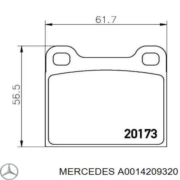 Pastillas de freno traseras A0014209320 Mercedes