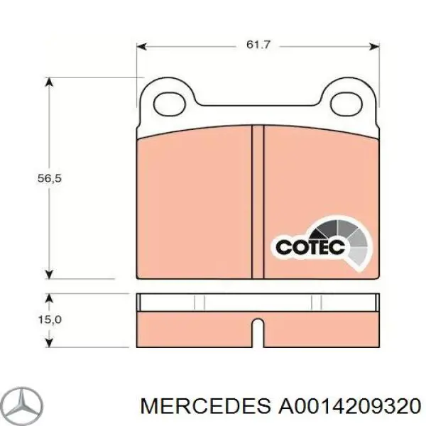 Comprar A0014209320 Mercedes Pastillas de freno traseras