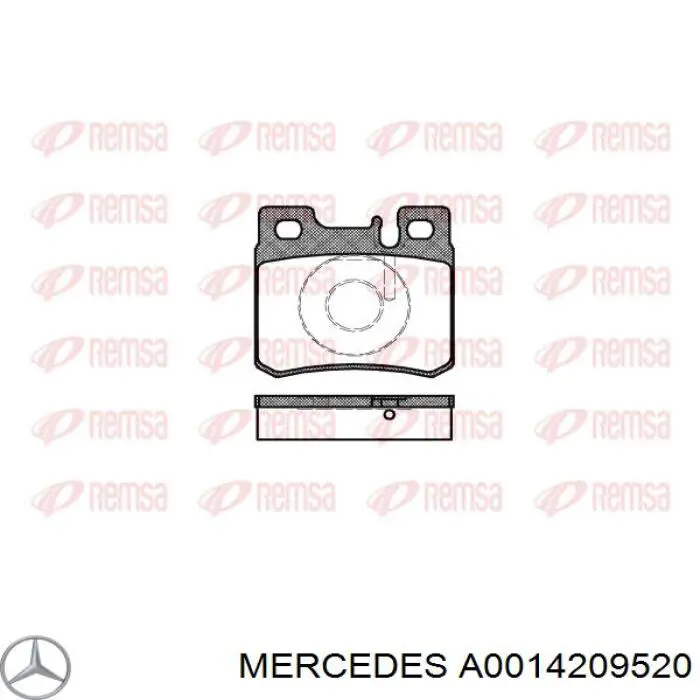 Pastillas traseras de freno Mercedes A0014209520 precio, desde 15,73 EUR