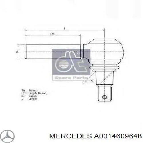 Terminal de dirección A0014609648 Mercedes