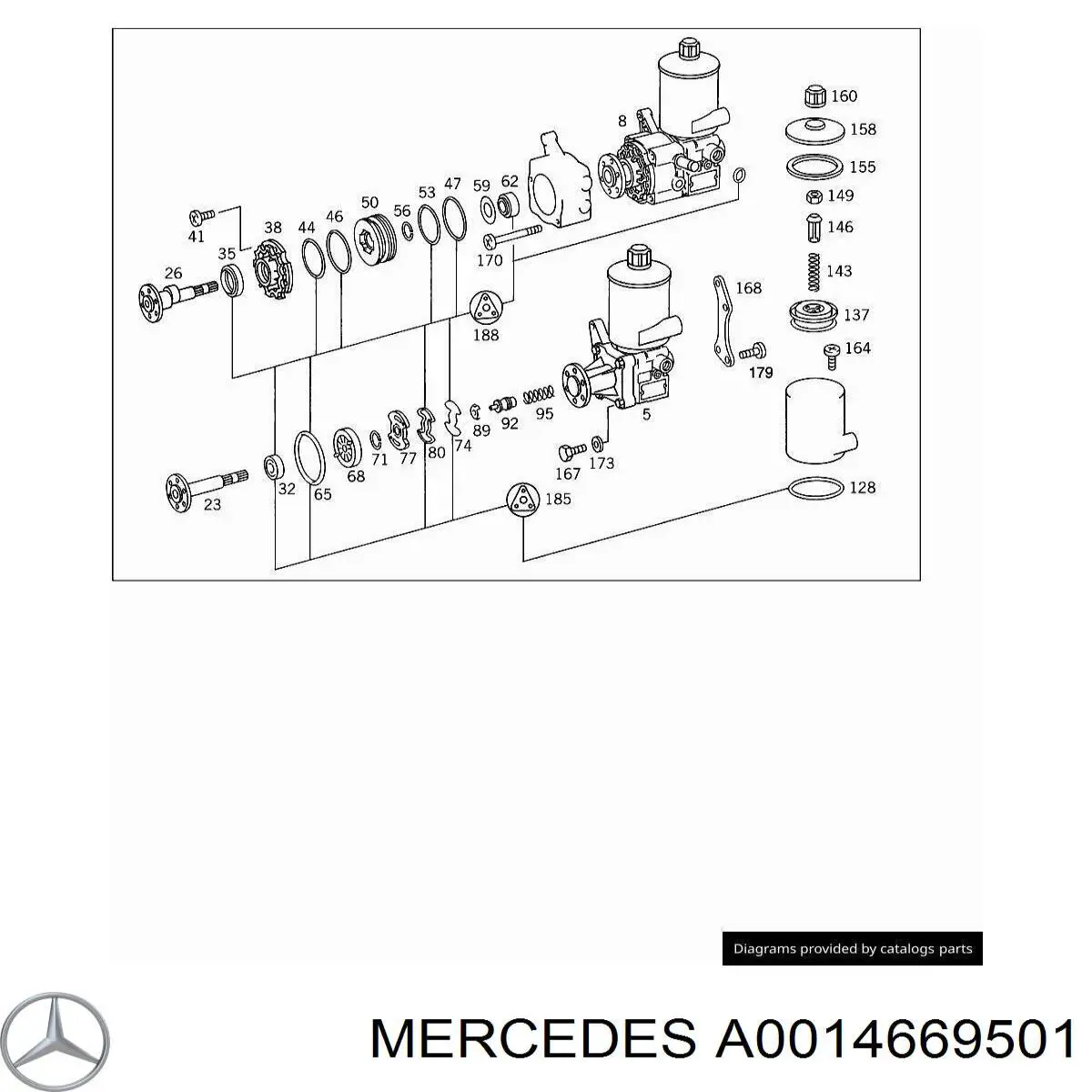 Bomba de dirección asistida  Mercedes A0014669501 precio, desde 183,01 EUR