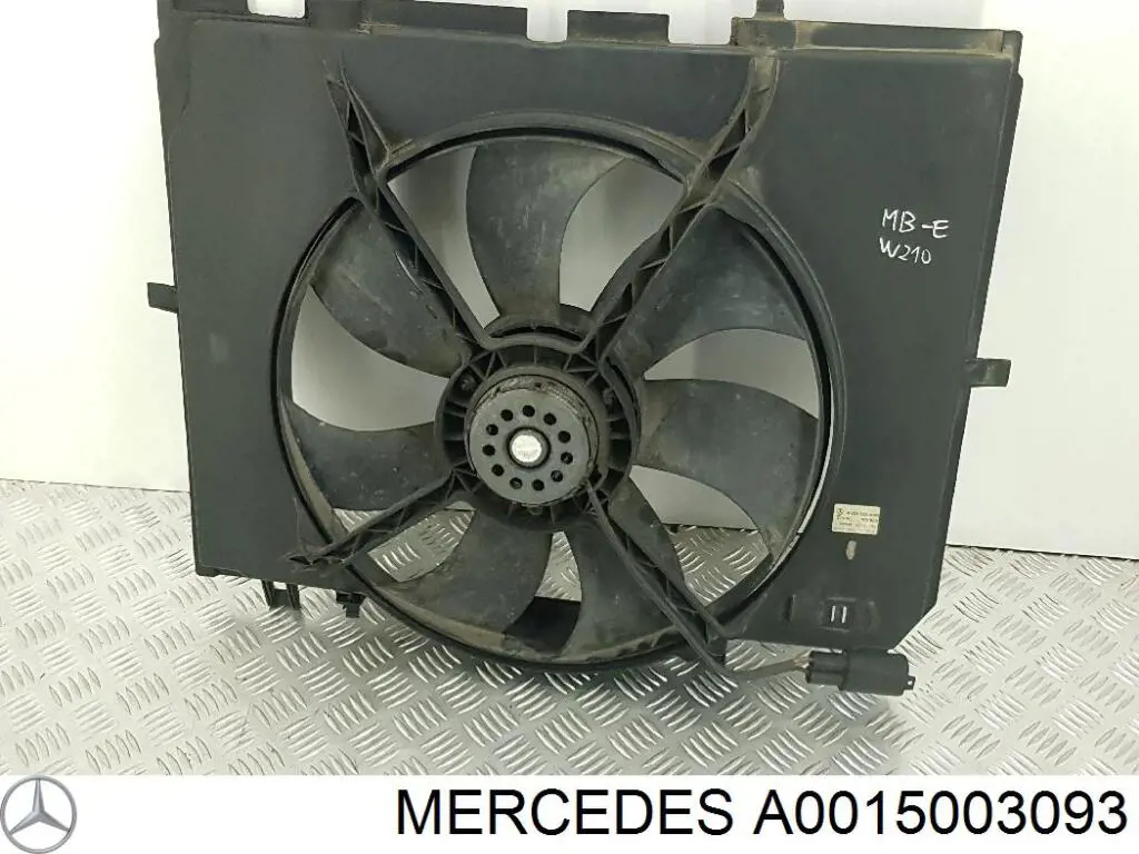 A0015003093 Mercedes difusor de radiador, ventilador de refrigeración, condensador del aire acondicionado, completo con motor y rodete