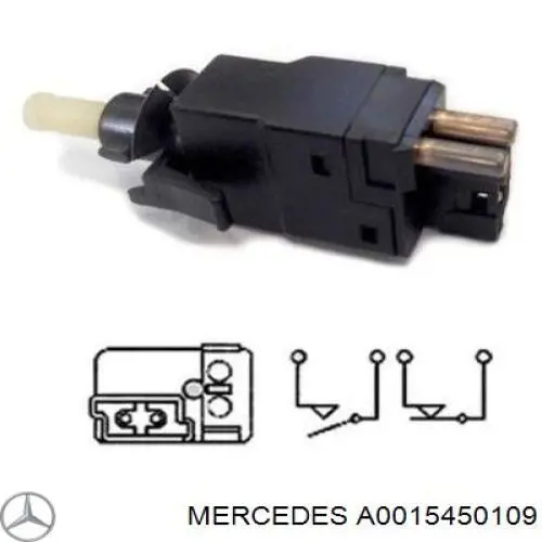 A0015450109 Mercedes interruptor luz de freno