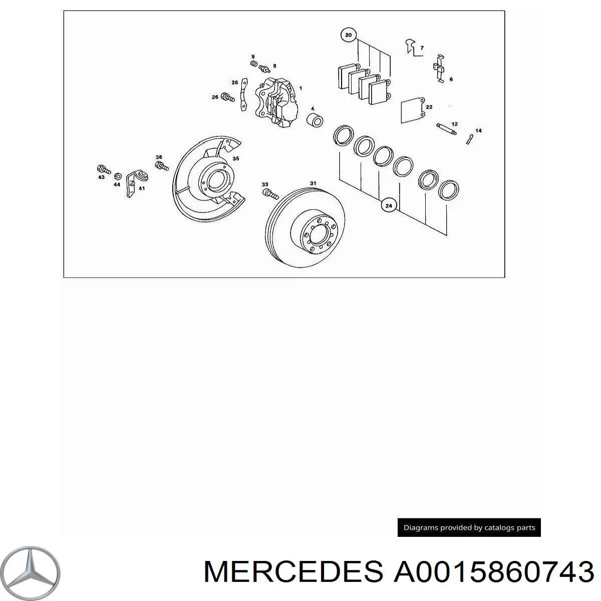 A0015860743 Mercedes junta, bomba de vacío