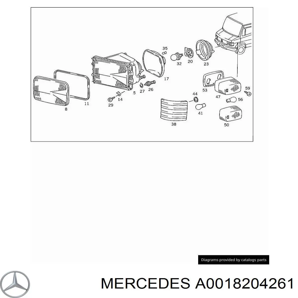 0018204261 Mercedes faro izquierdo