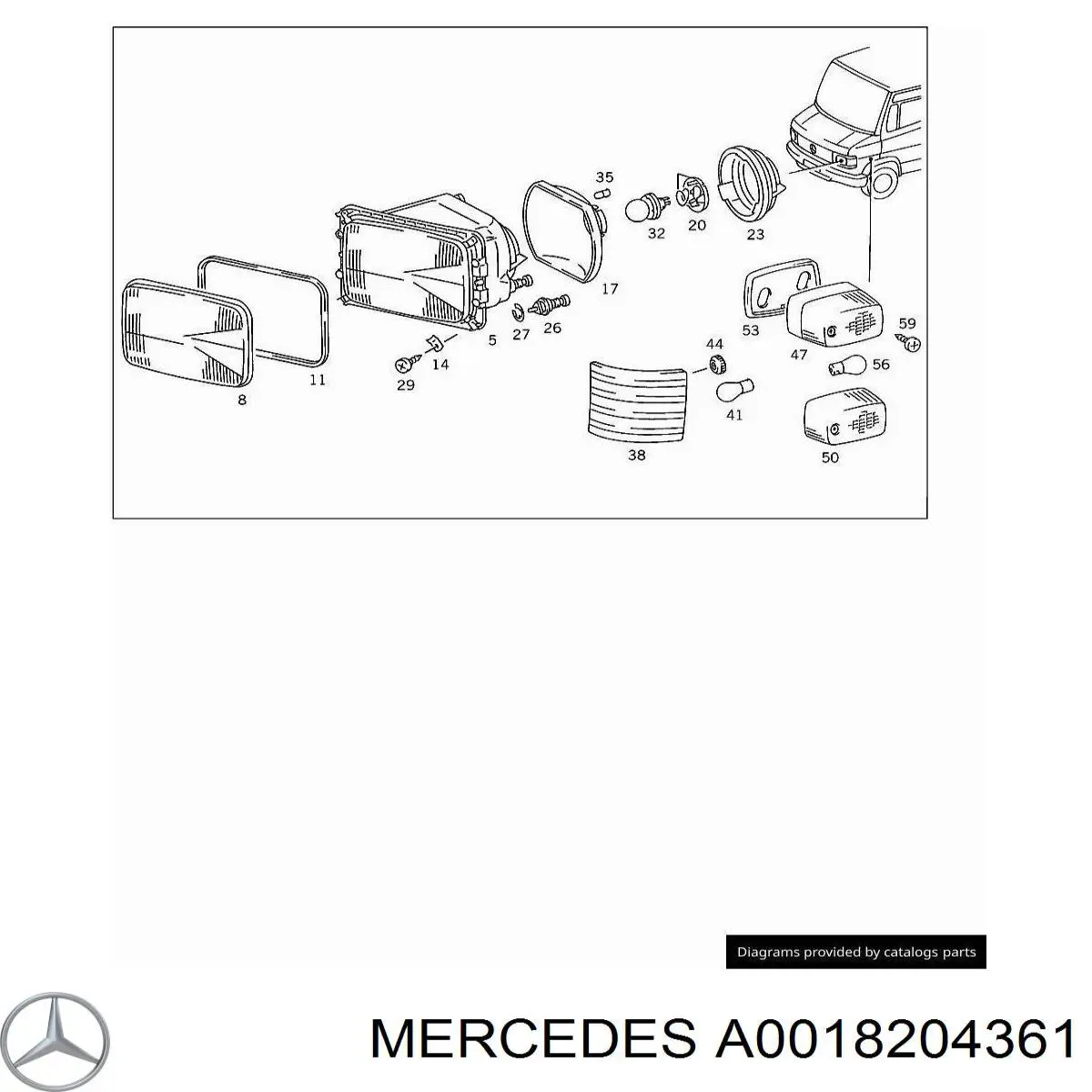 A0018204361 Mercedes faro derecho