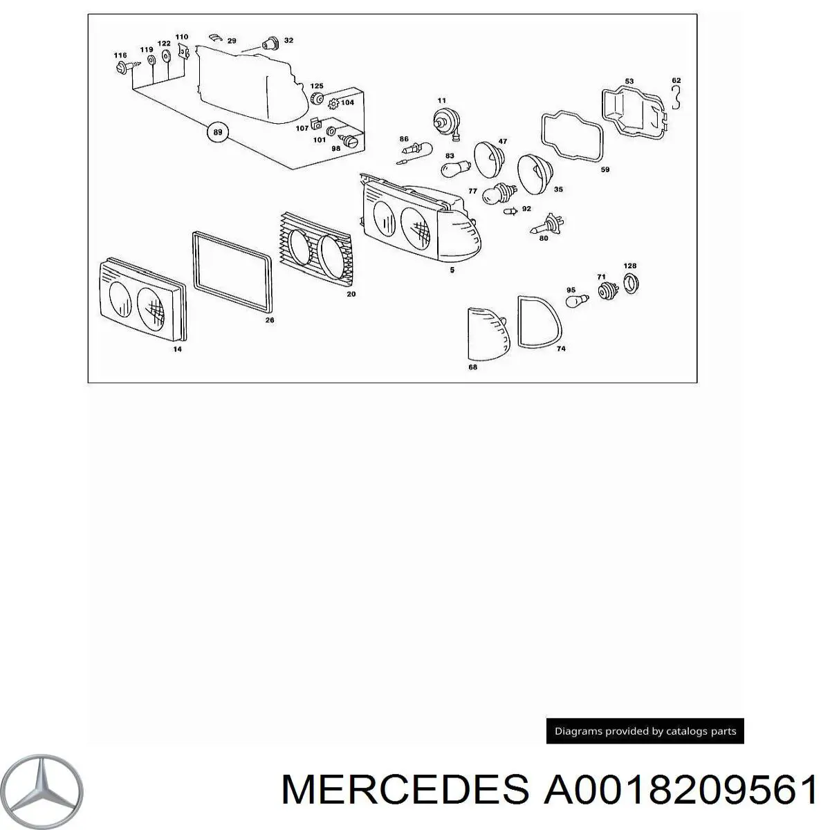 Lámpara, faro, izquierda/derecha para Mercedes E (W123)