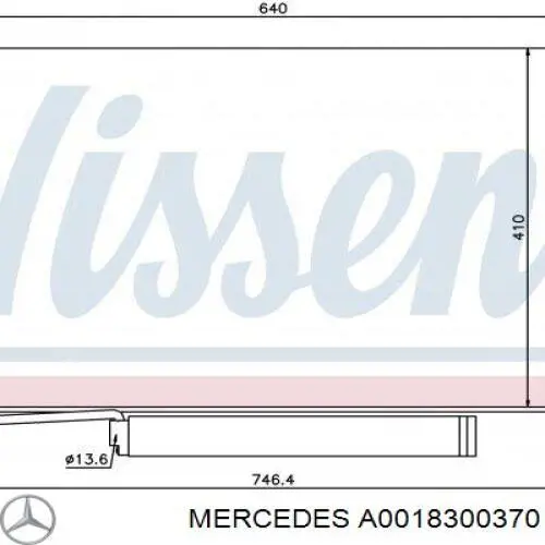A0018300370 Mercedes Radiador de aire acondicionado